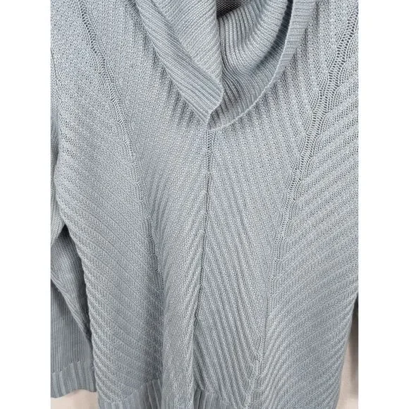 Calvin Klein Relaxed Cowl Neck Knit Sweater Blue Women's Size Large - Picture 8 of 15